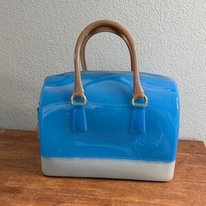 FURLA Blue Candy Boston Jelly Handbag